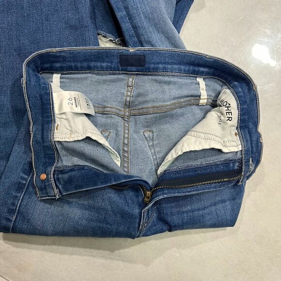 NEW MOTHER The Hustler Ankle Fray Jeans Grasping At Straws Size 26 - Picture 11 of 14